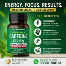 Fitness Labs Caffeine 200mg Tablets in Pakistan